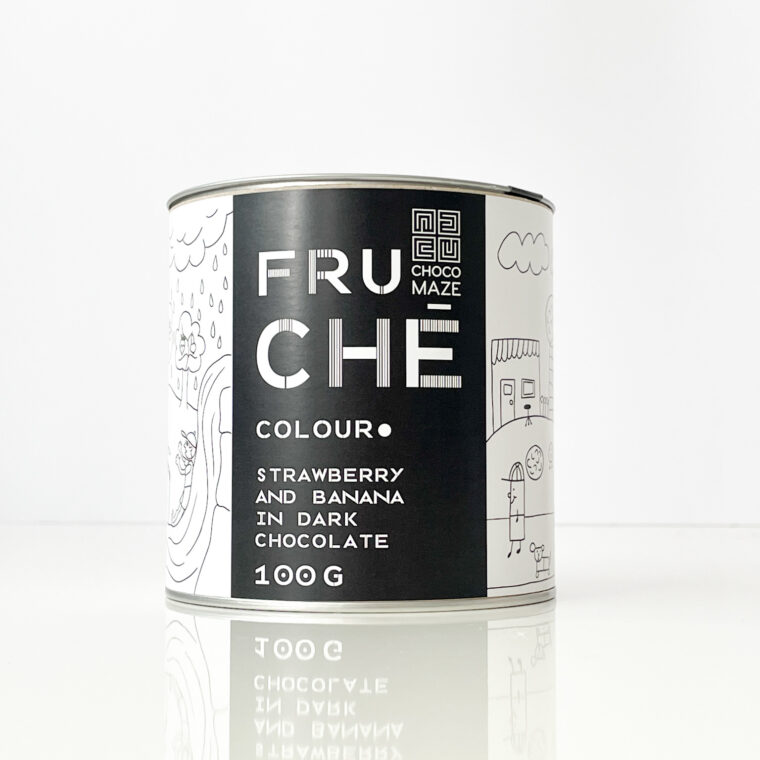 FruCHÉ Colour – eper és banán étcsokoládéban, 100g