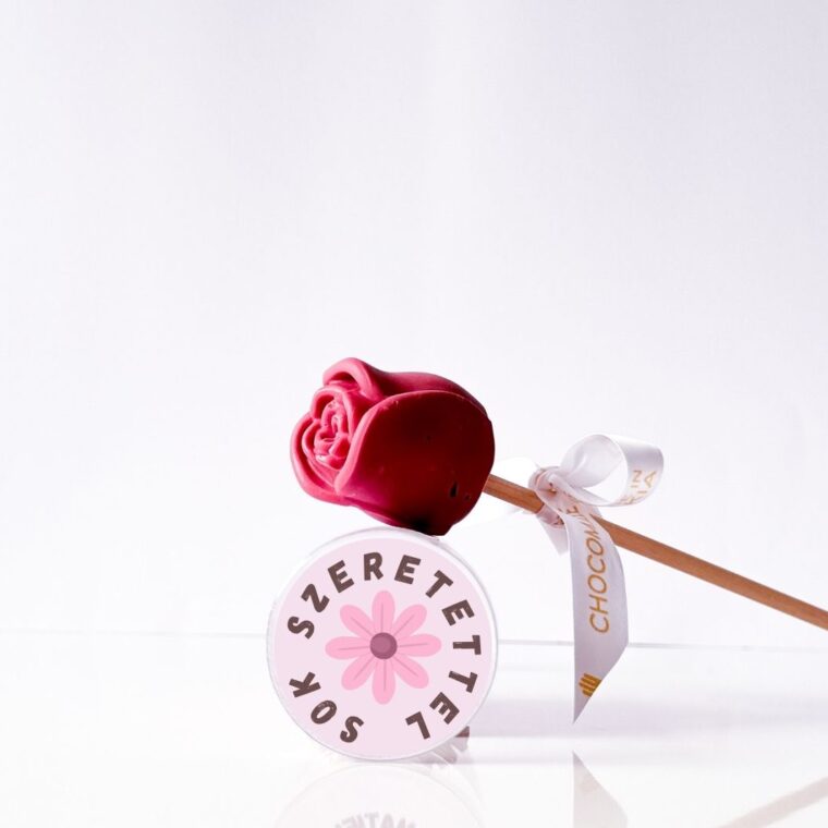 Csokirózsa ruby csokoládéból, 45g