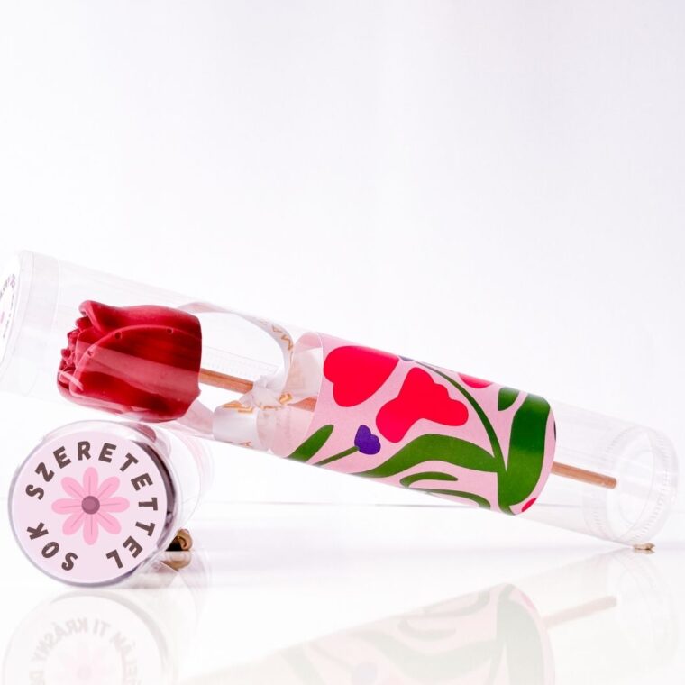 Csokirózsa ruby csokoládéból, 45g