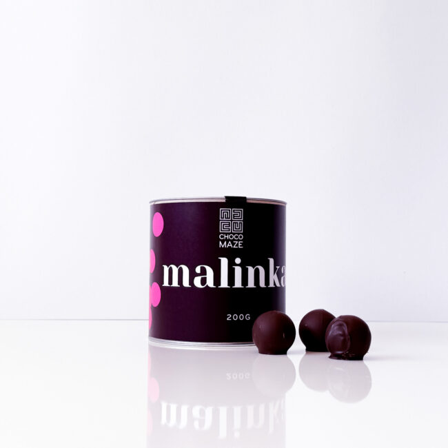 Malinka – málnakrémmel töltött étcsokoládé trüffel, 200g
