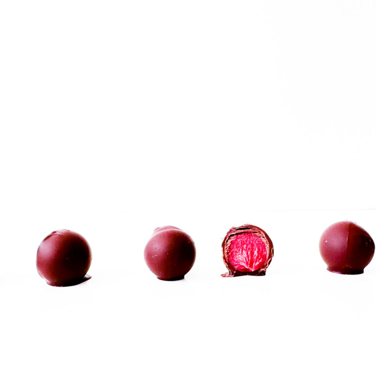 Malinka – málnakrémmel töltött étcsokoládé trüffel, 200g